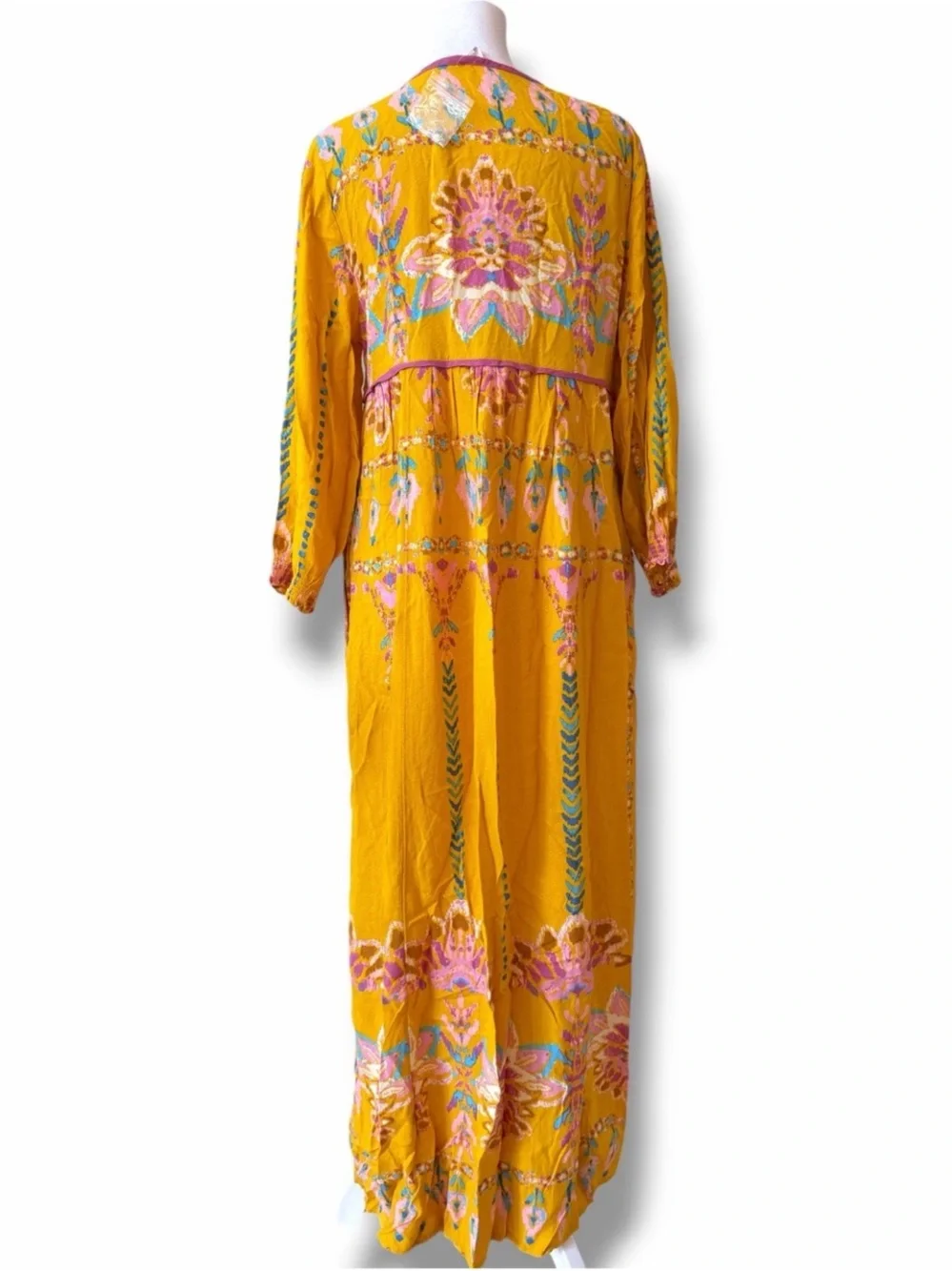 Free People Foley Maxi Dress Yellow Daylight Combo Small S NWOT Floral Boho